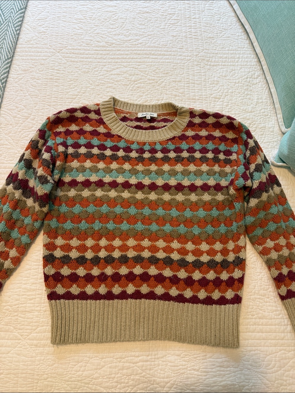 Multicolor Patterned Crewneck Sweater